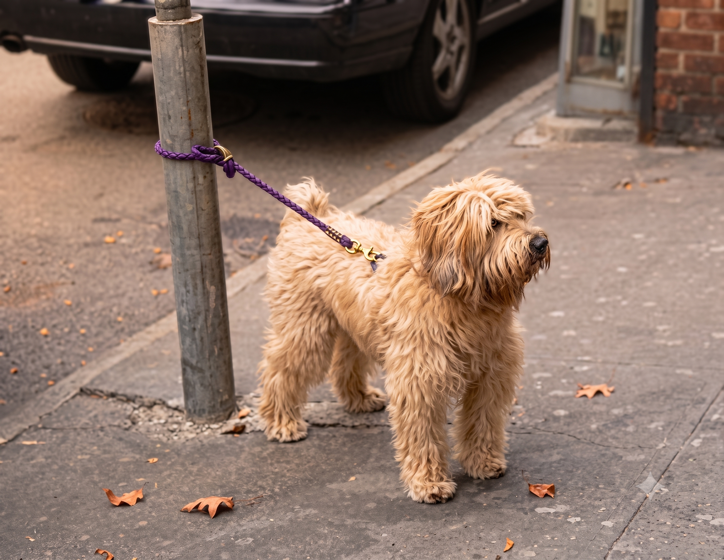 Angebundener Hund